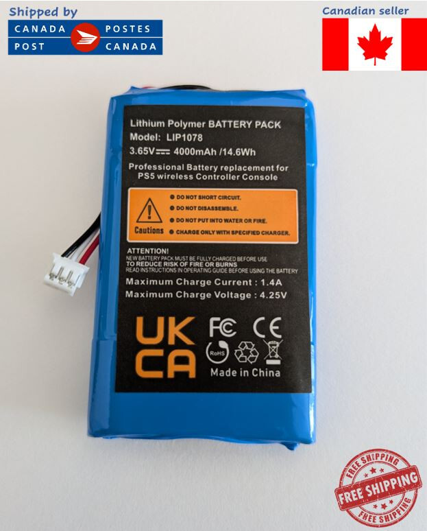Replacement Battery 4000mAh 3.65V for Sony Playstation 5 Controller