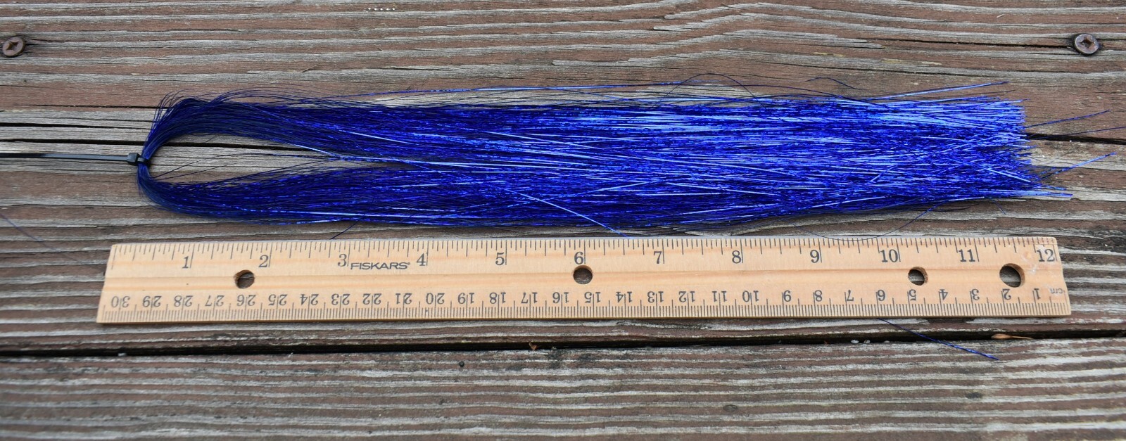 12"  Dark Blue Holographic Hank Flashabou Fly Tying, 400 Strands