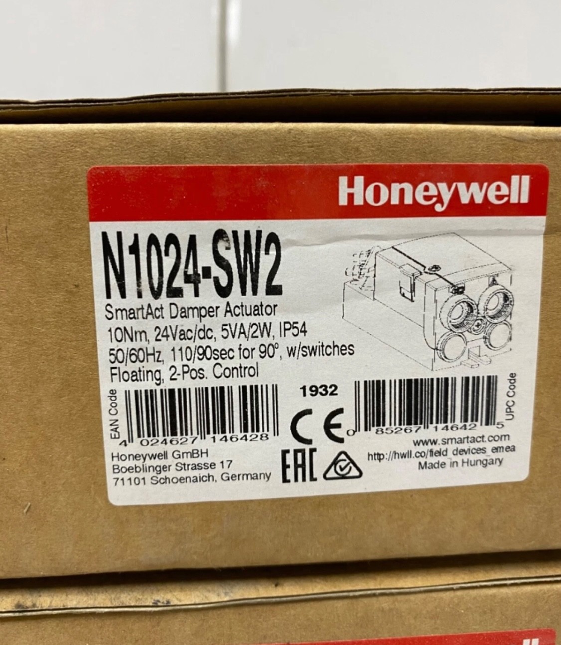 HONEYWELL N1024-SW2 Damper Actuator