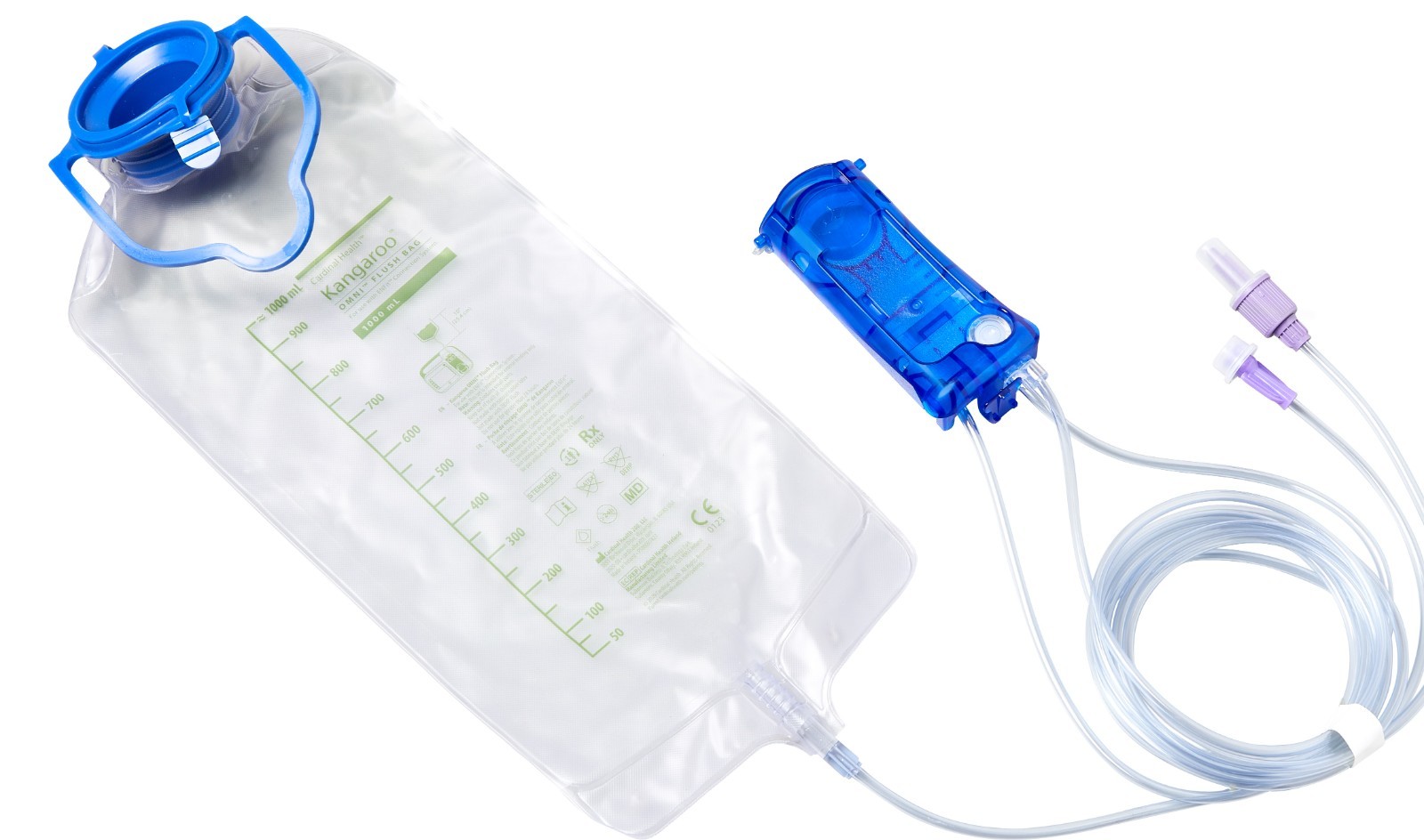 Kangaroo OMNI Feeding Set With Flush Bag, and ENPlus Spike, 1000 mL (30CT)