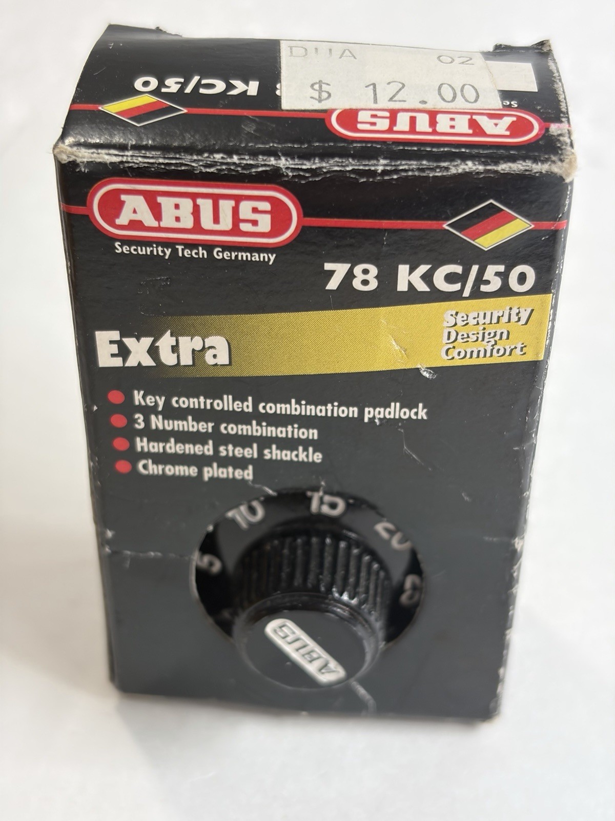 ABUS 78KC/50 Combination Padlock NOS Vtg Retro Package New In Box Locker Lock