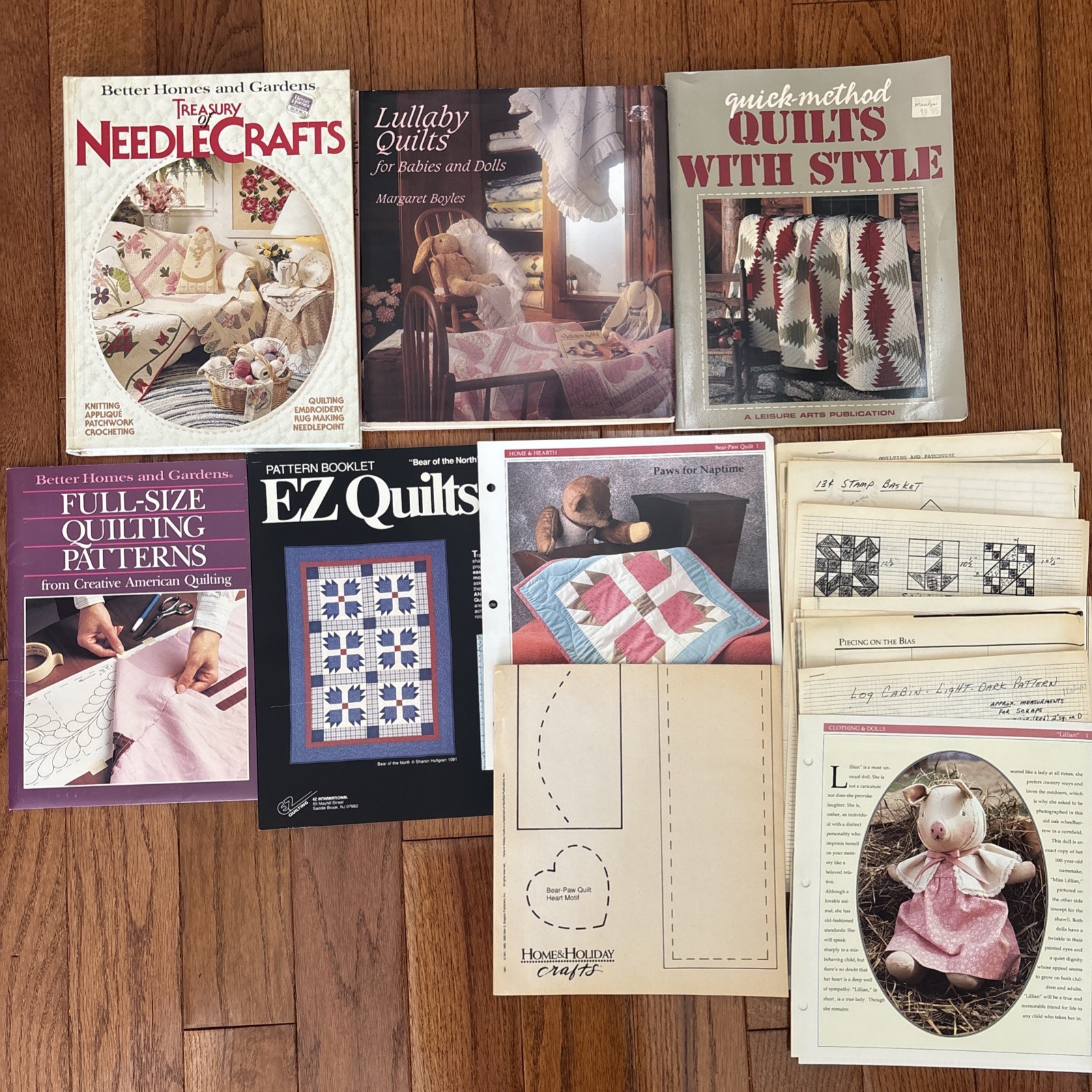 Vintage Quilt Quilting Magazines, Books, Scraps, Notes, Patterns, Guides Lot