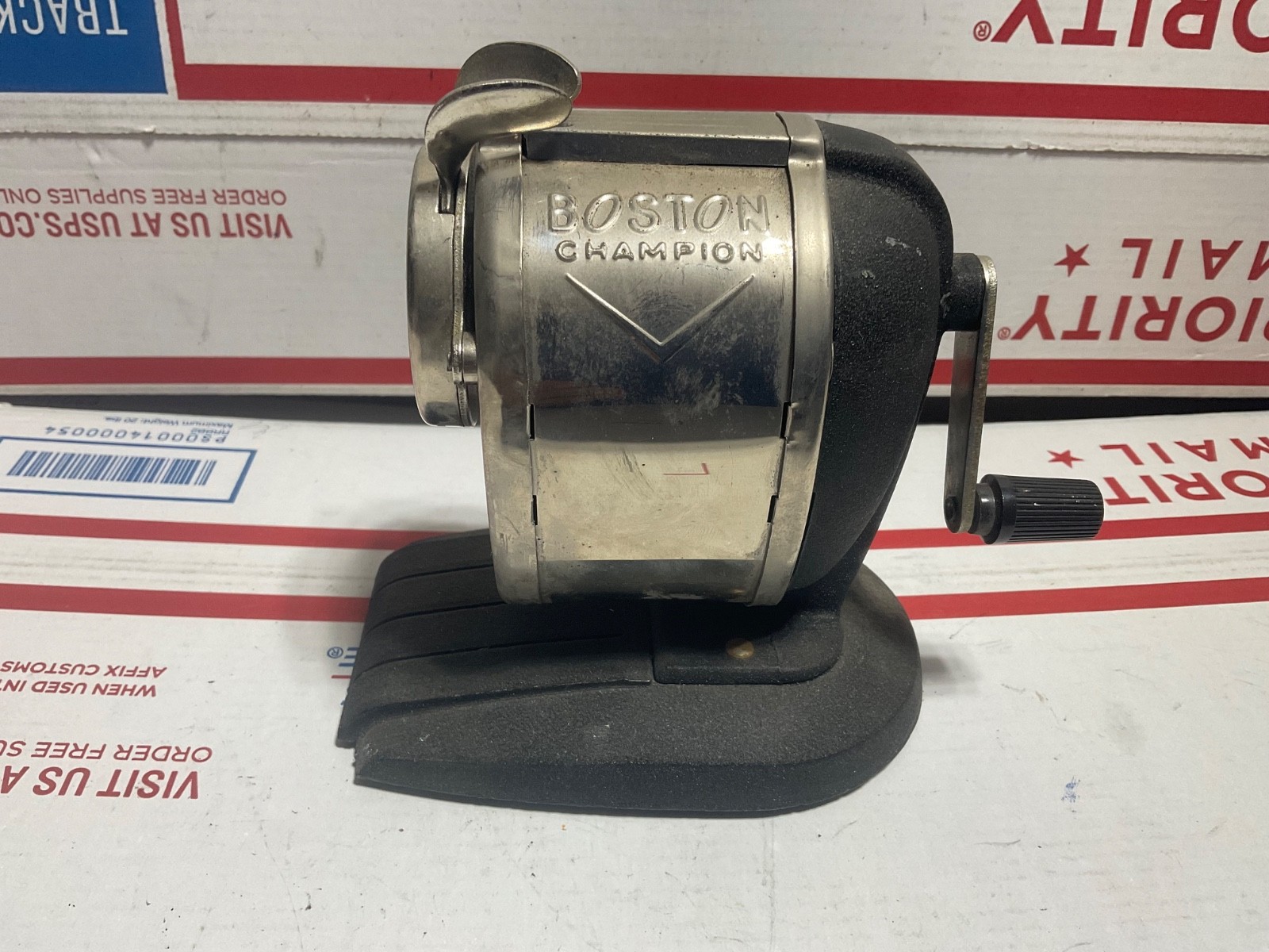 Boston Champion Vintage Desk Pencil Sharpener Hand Crank