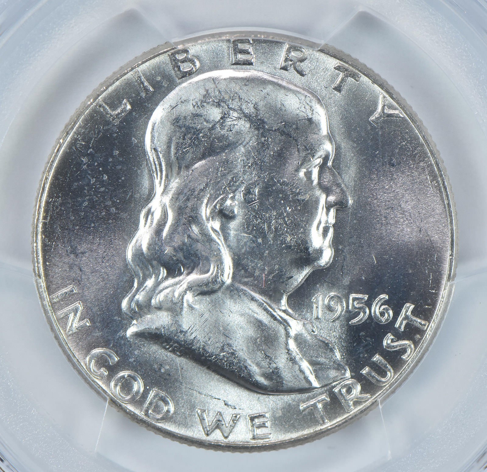 1956 Franklin Half Dollar Boston Collection MS65 PCGS Blue Label