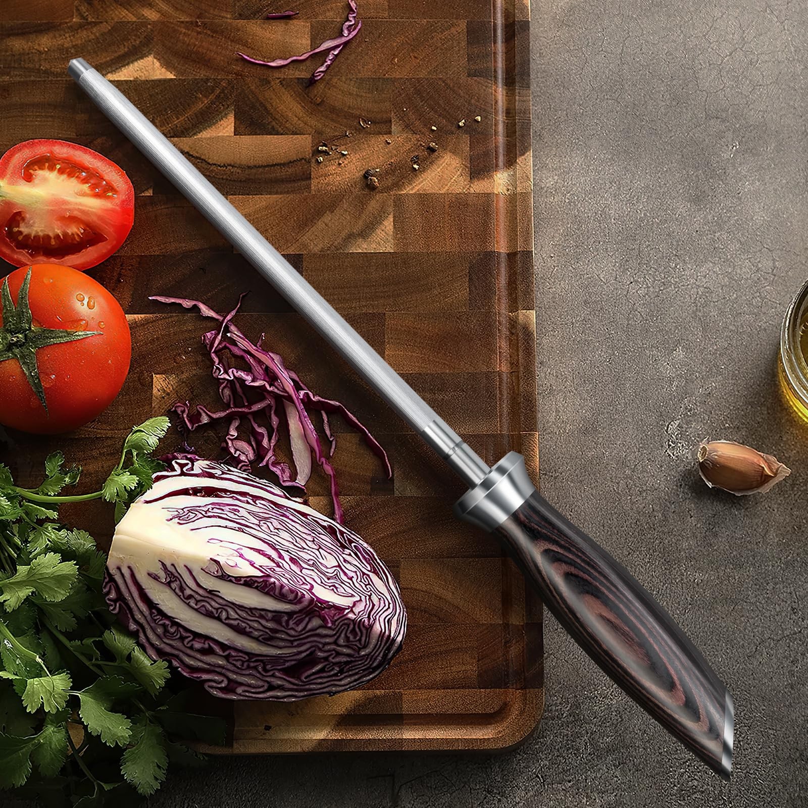 Honing Rod, 10 Inch Professional Kitchen Knife Sharpener Rod