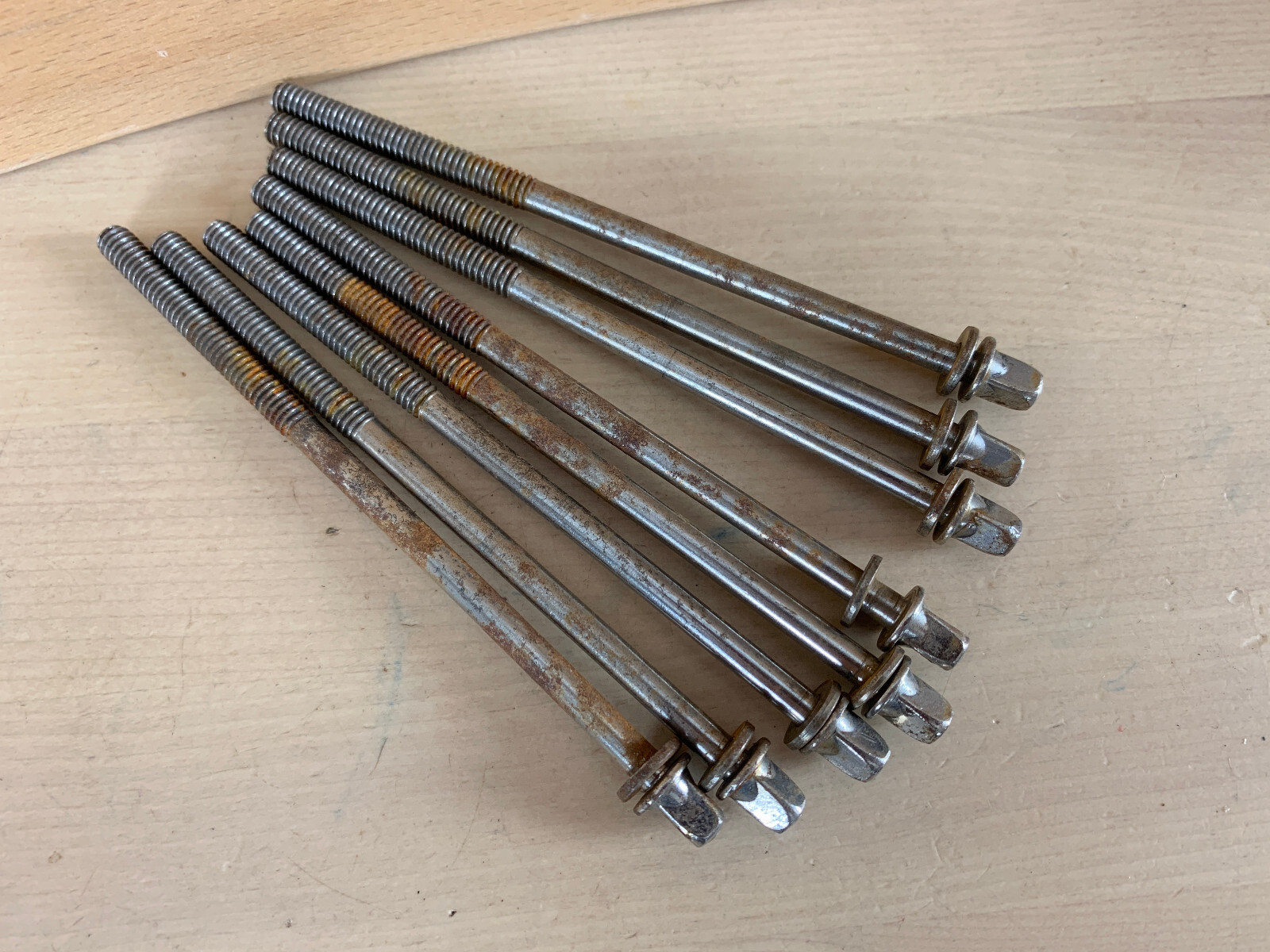 Lot of 8x Nickel TENSION ROD Parts Bass Drum Tom 4.25-inch Modern Import Generic