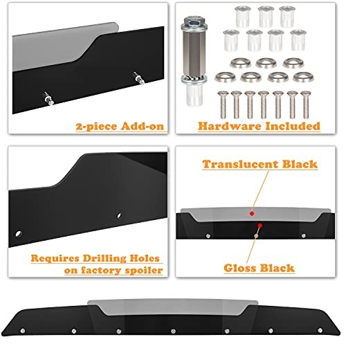 Rear Wickerbill Spoiler for Dodge Challenger 2008-2014 SRT RT Hellcat Scat