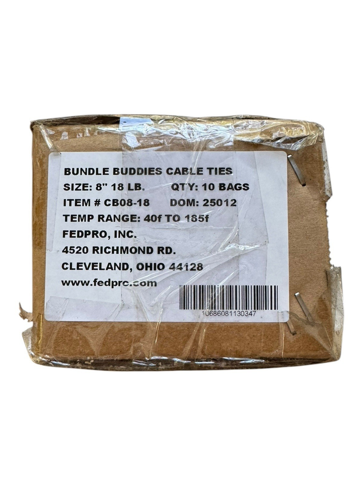 Bundle Buddies Cable Ties 8" 18 lbs - Black - 1000 Count