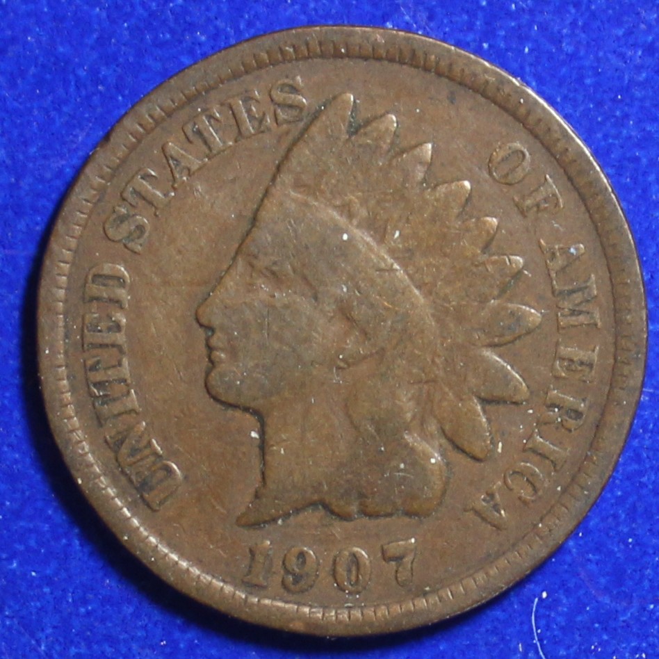 1907 Indian Head Cent Penny Good GD