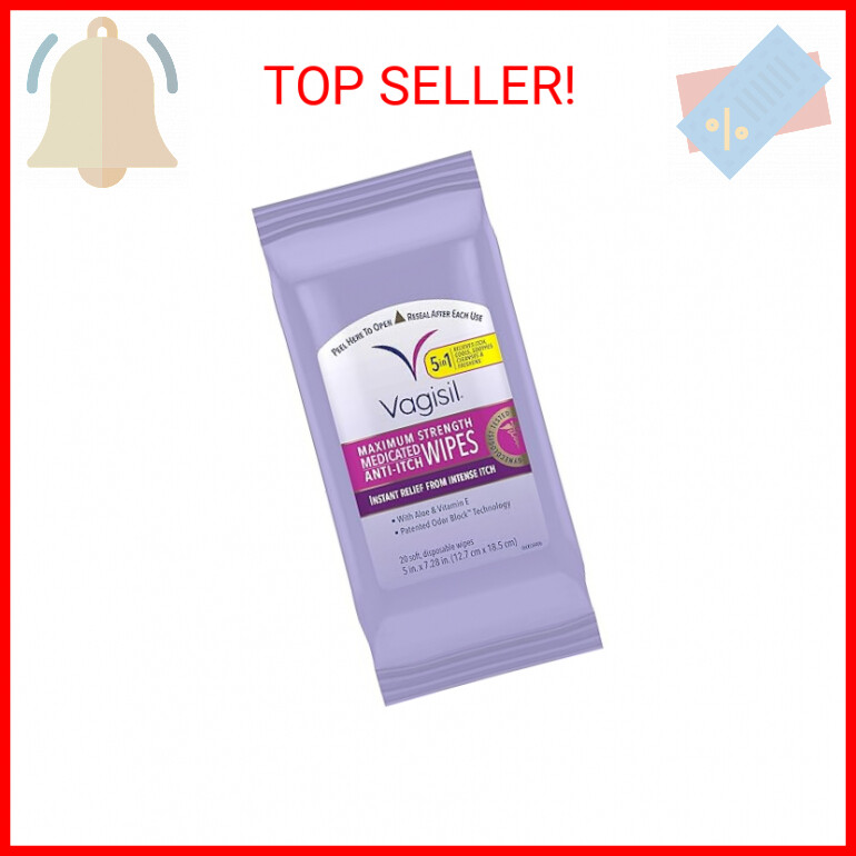 Vagisil Wipes, Anti-Itch Medicated Feminine Vaginal Wipes, Maximum Strength, Ins