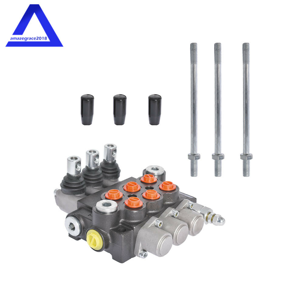 3 Spool Hydraulic Control Valve Double Acting 13 GPM 3600 PSI SAE Ports