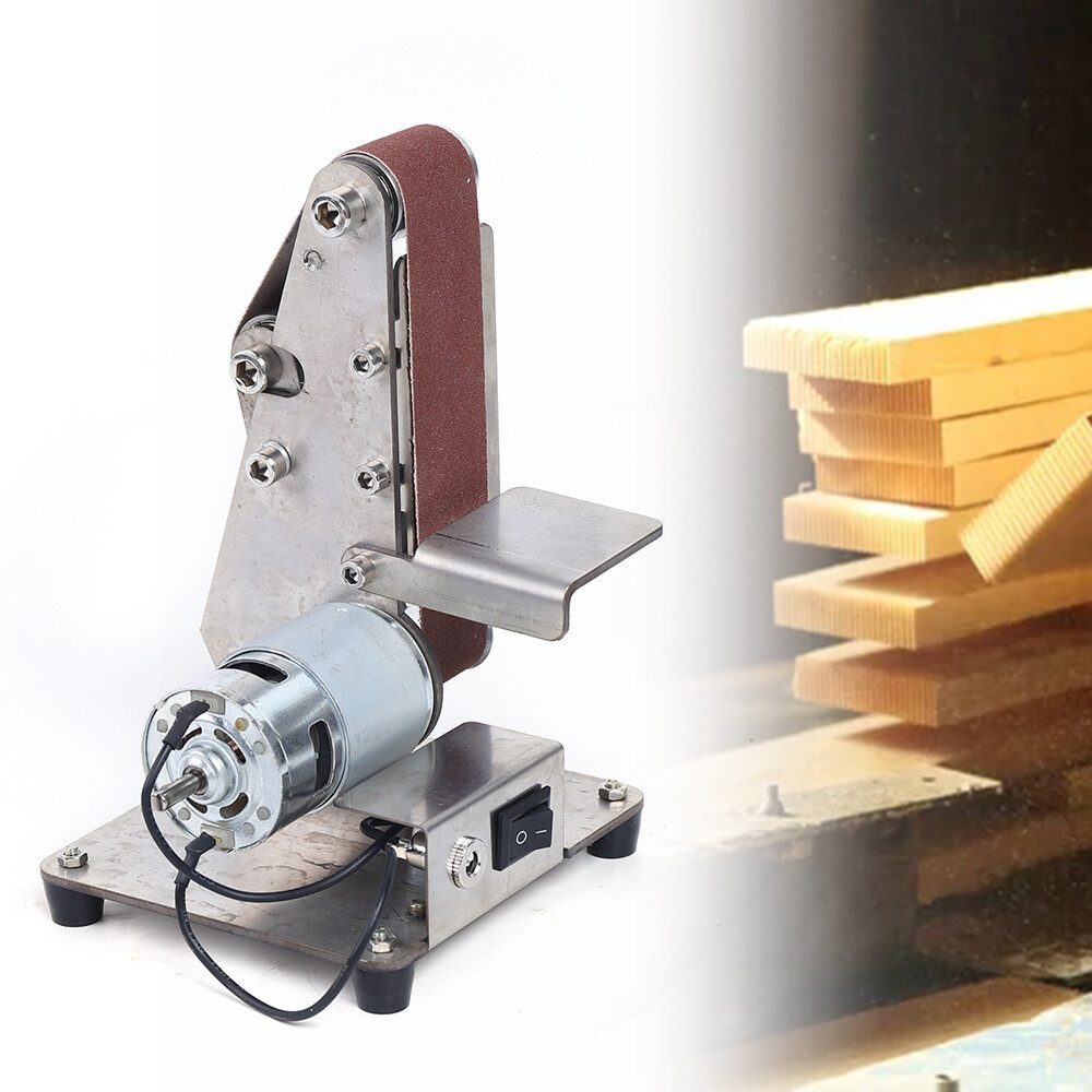 DIY Mini Belt sander Knife Apex Edge sharpener Polishing Grinding Machine w/Belt