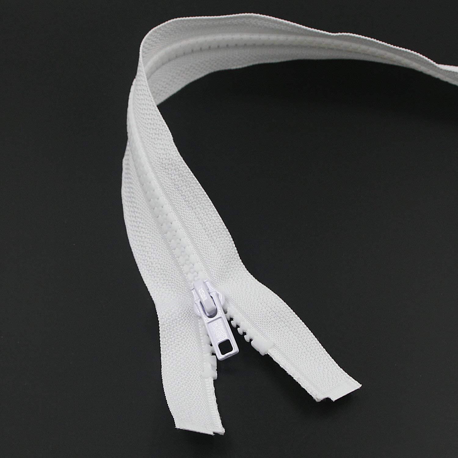 2PCS #5 22 Inch Separating Jacket Zippers for Sewing Coats Jacket Zipper Whit...