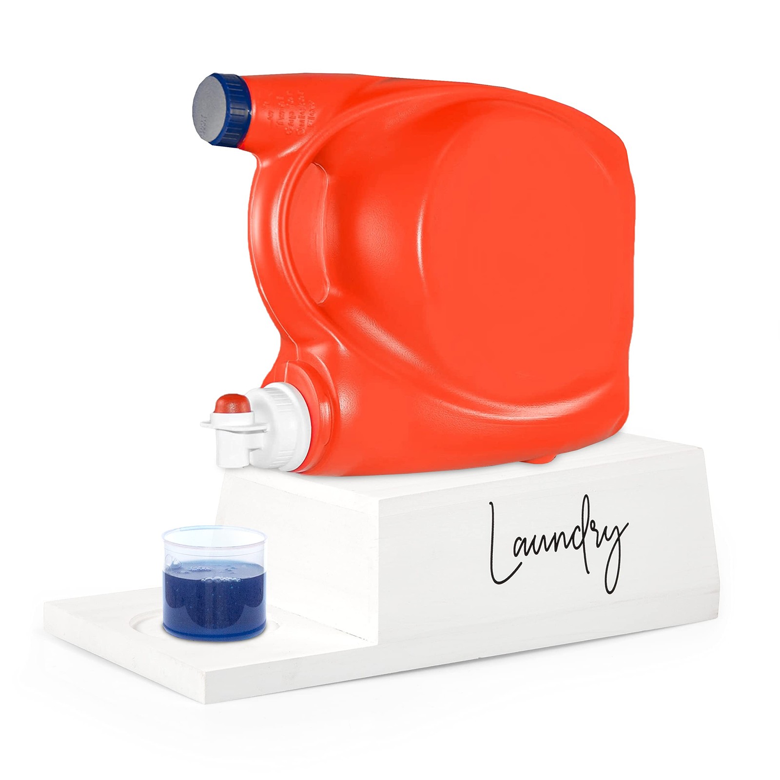 Ilyapa Wooden Soap Station - Props Up Laundry Detergent Dispensers - White