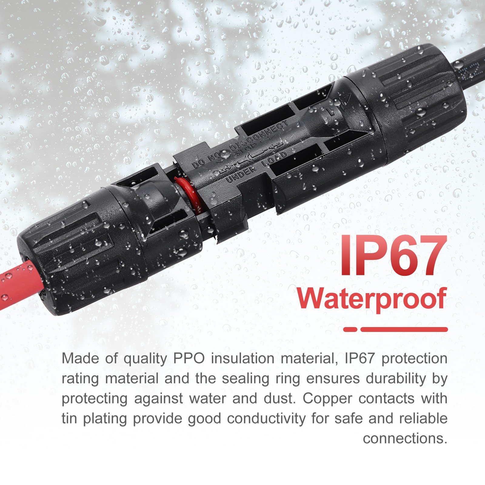 Solar Panel Connector Y Branch 2 to 1 Solar Panel Splitter Red Black