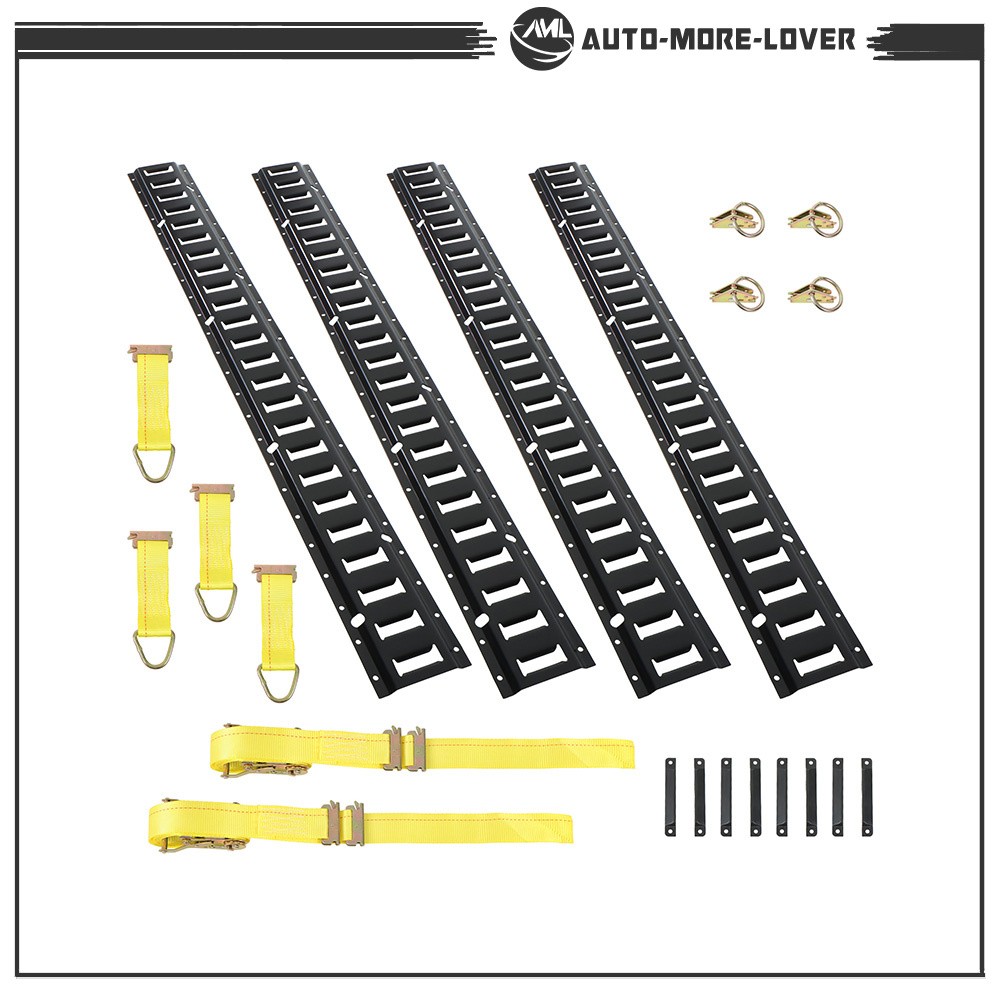 4 Feet Long E Track Rails Black Finish 22 Pack Steel For Cargo Management System