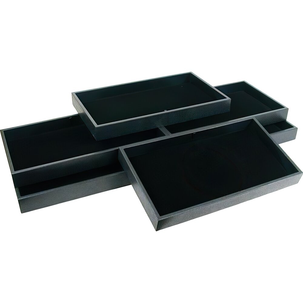 6 Black Velvet Chain Pad Jewelry Display & Tray