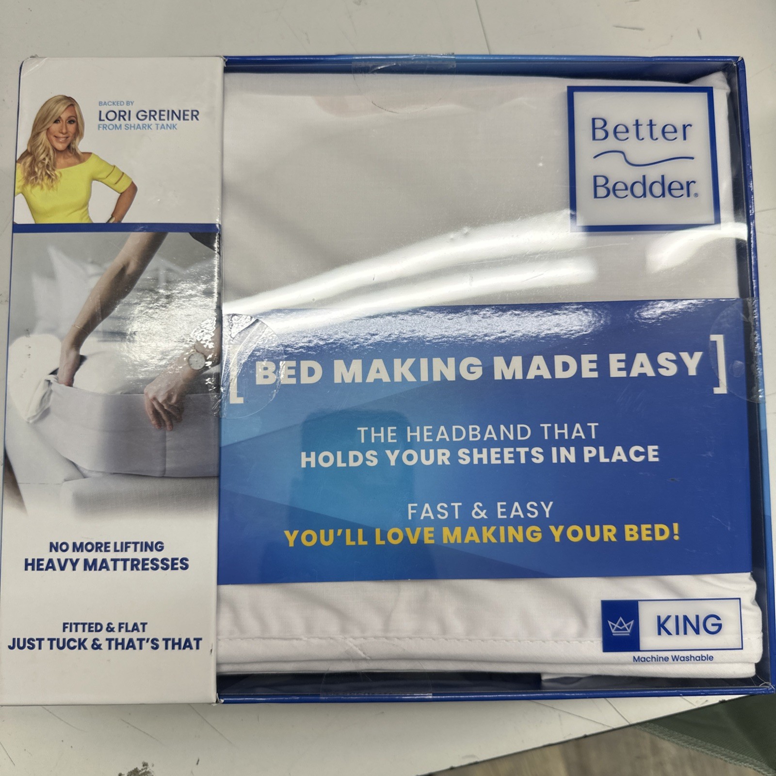 Lori Greiner - Better Bedder KING SIZE Headband Bed Making Made Easy Shark Tank