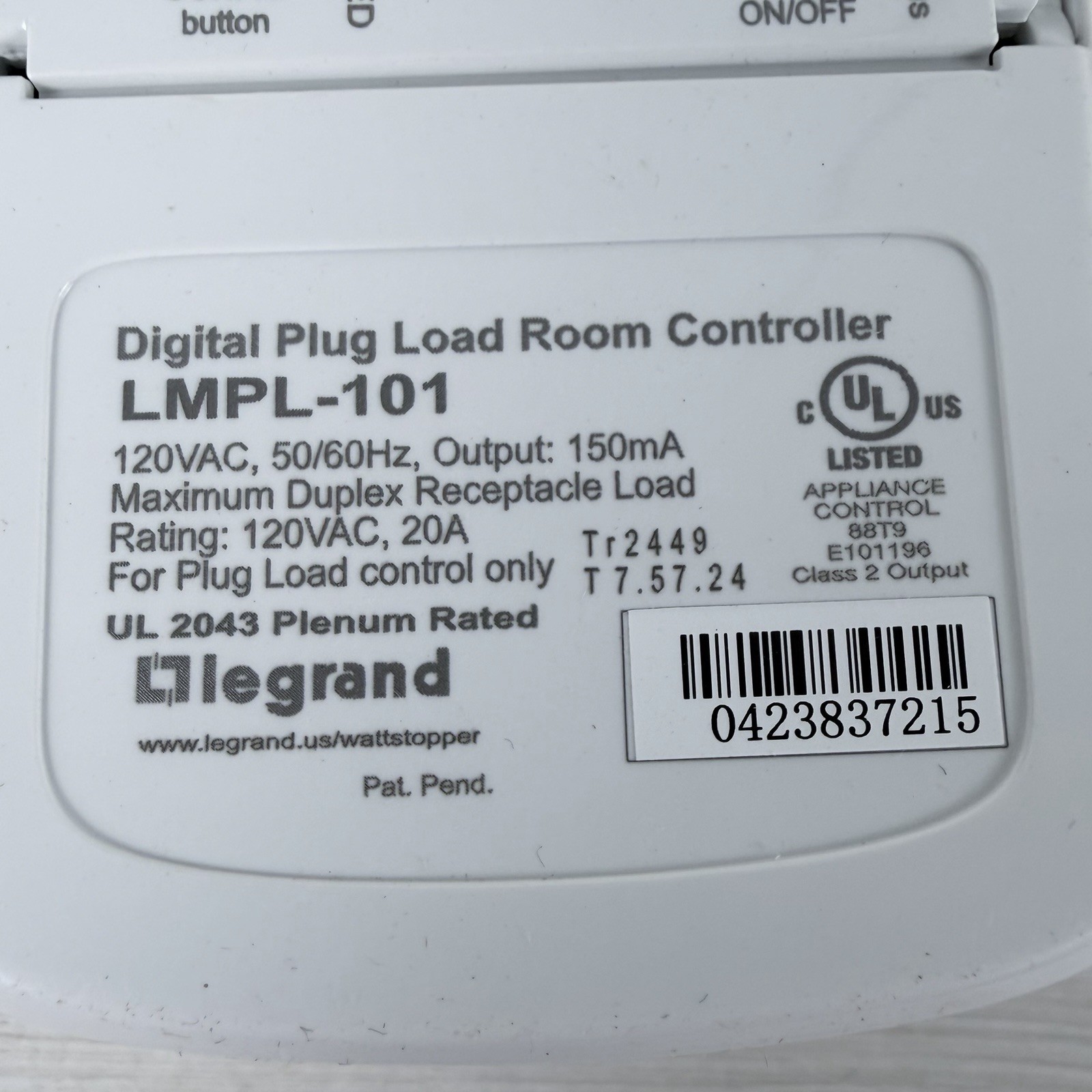 Wattstopper Legrand LMPL-101 Digital Plug Load Controller