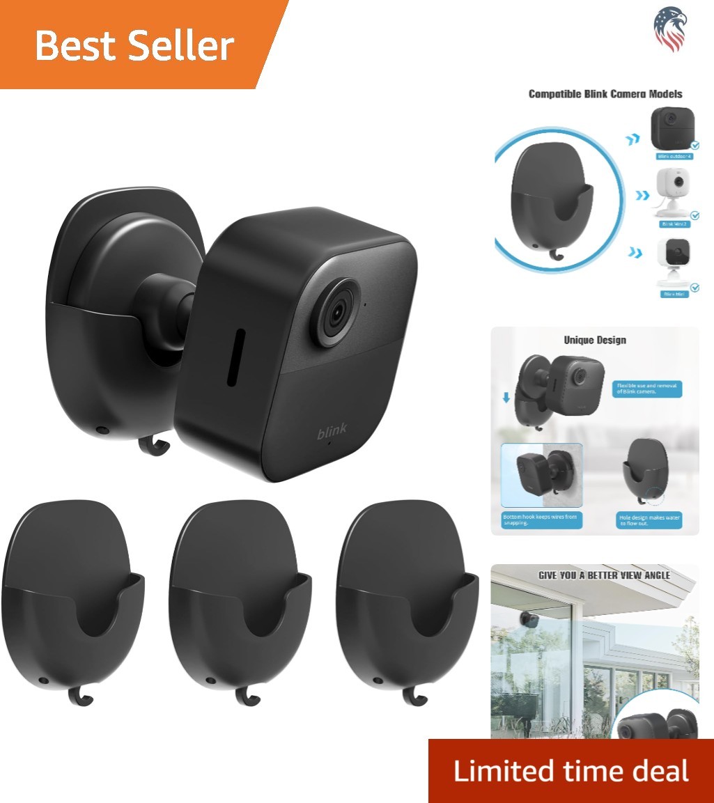 Compatible with Blink Cameras Wall Mount Bracket 3 Pack No Drill Damage Free