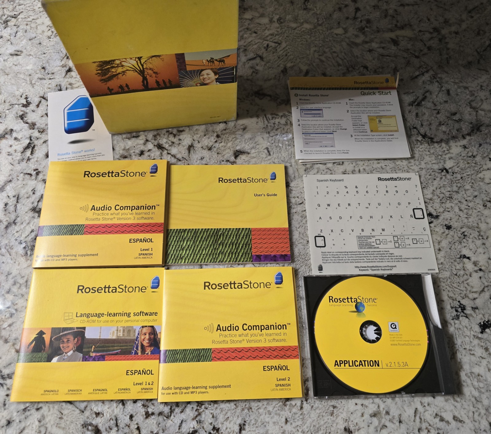 Rosetta Stone Spanish Latin America Version Levels 1-2 CD-ROM Win/Mac CD MP3