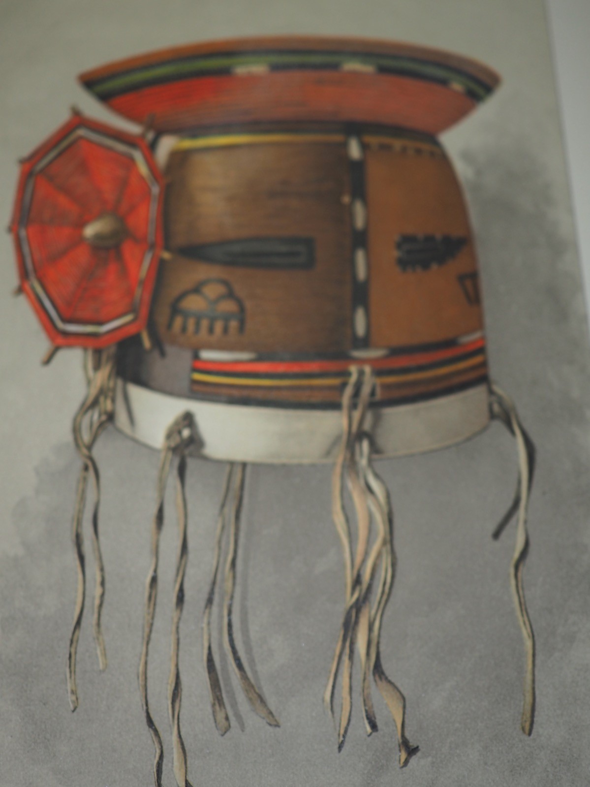 Vintage Litho Bureau of Ethnology "Katcina Mask w/Squash Blossom Appendage..."