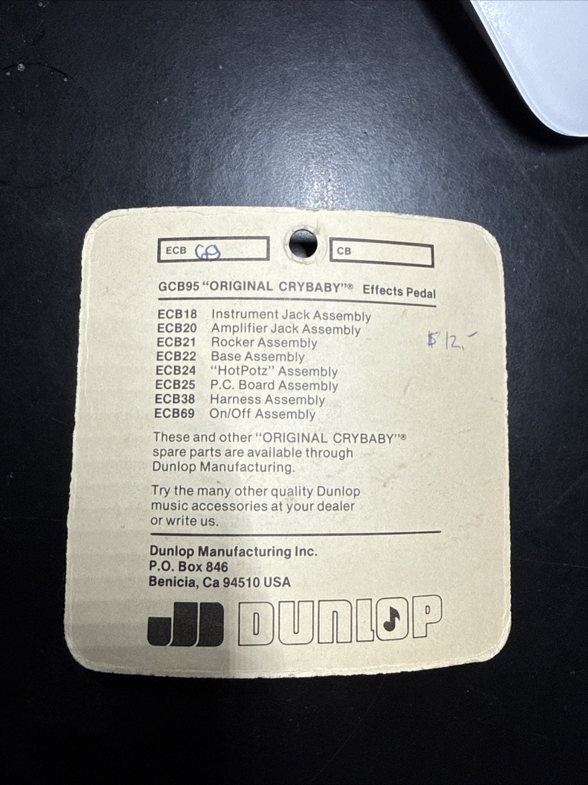 Dunlop Cry Baby Replacement Parts ECB69