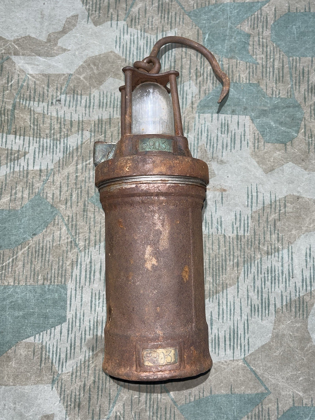 WW2 German Original Luftwaffe / Panzer Handlampe / Mobile Airstrip Landing Lamp