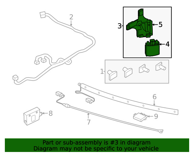 Genuine Ford Blind Spot Detection System Warning Sensor LB5Z-14C689-G