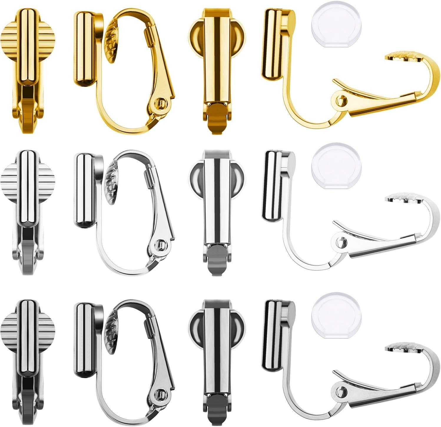 30 Pieces Clip- on Earrings Converter Components with Post Style , 30