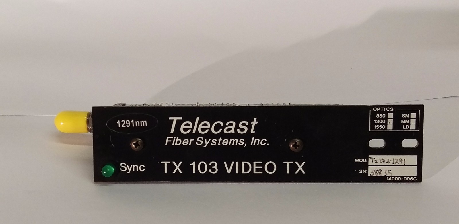 Telecast Fiber Systems  TX 103 Video Module  optics 1300