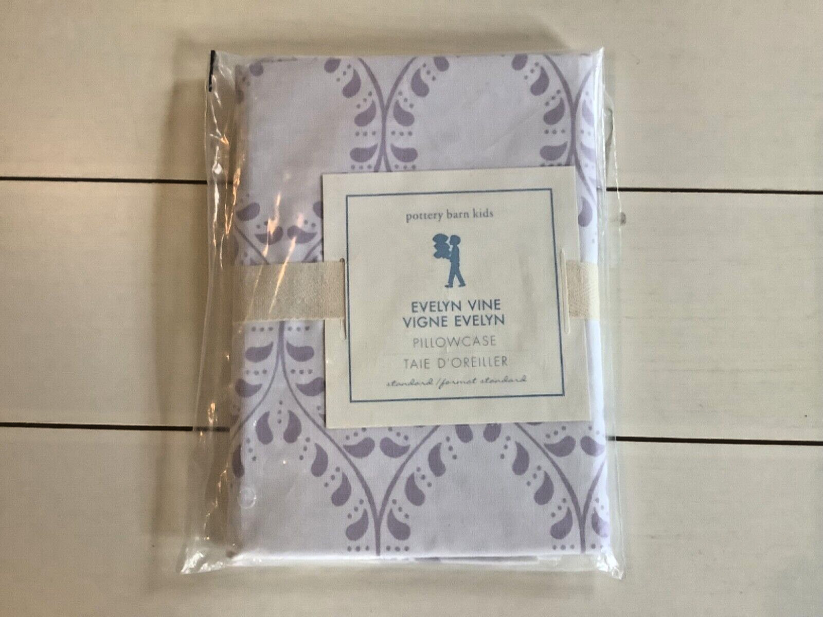 Pottery Barn Kids Lavender Evelyn Vine Cotton Standard Pillowcase New In Bag
