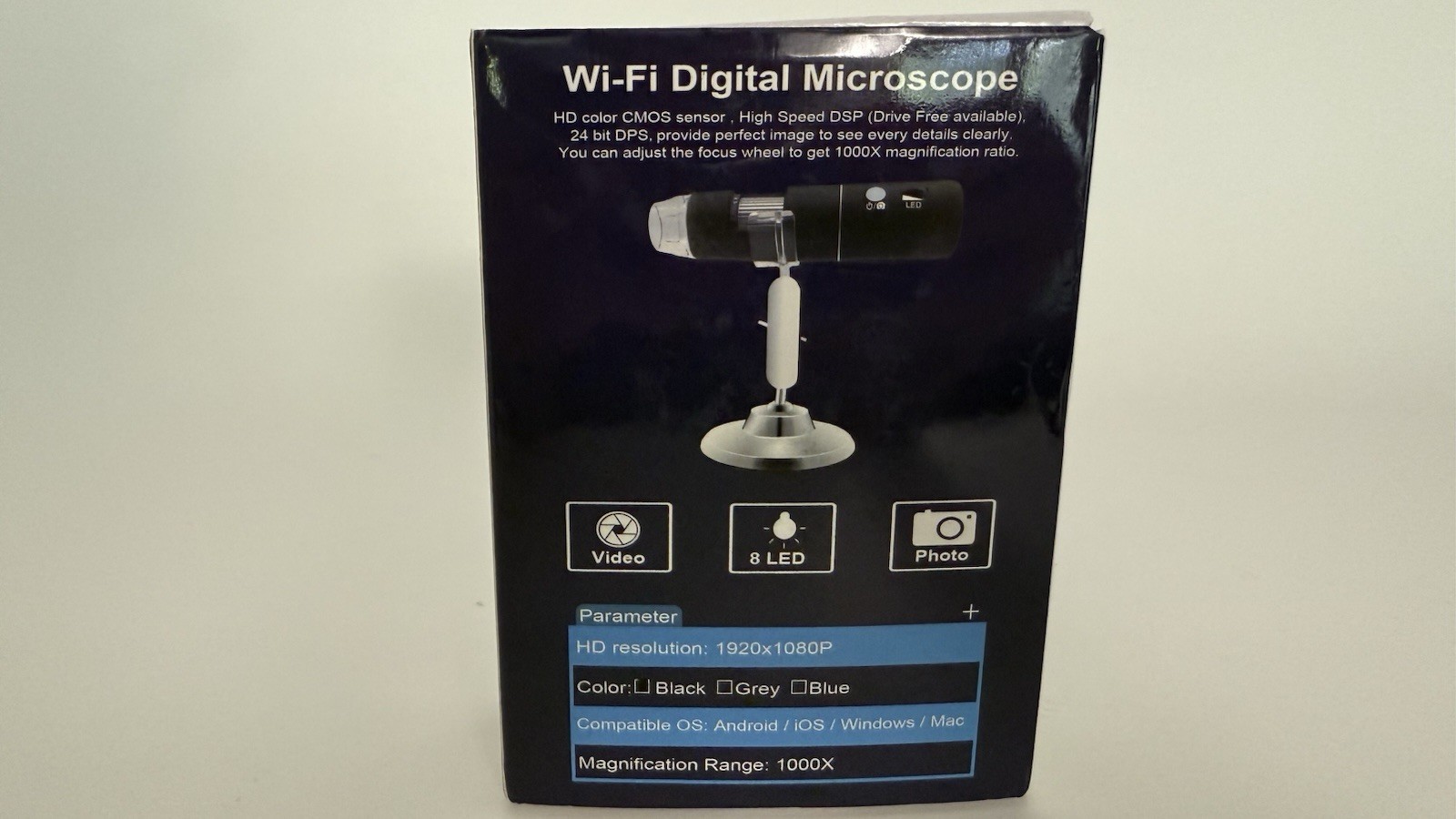 Yinama Wi-Fi Digital Microscope, Video, LED, Video, 1000X Magnification Range