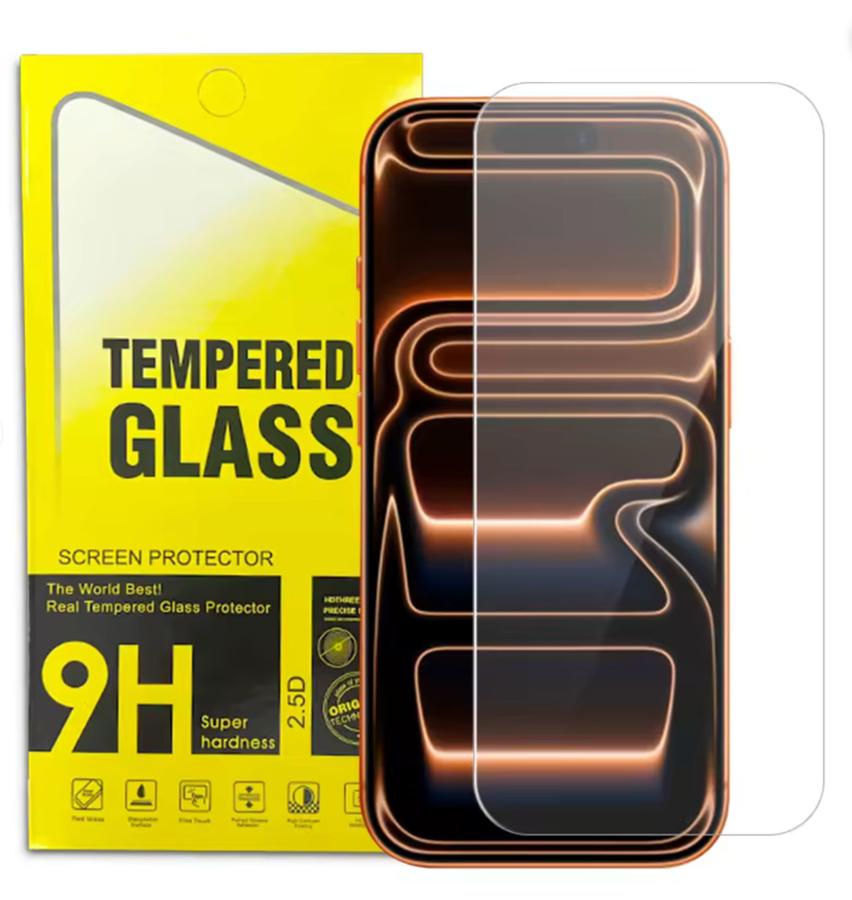 Tempered Glass Screen Protector For iPhone 17 Pro Max & 16 Pro Max Case Friendly