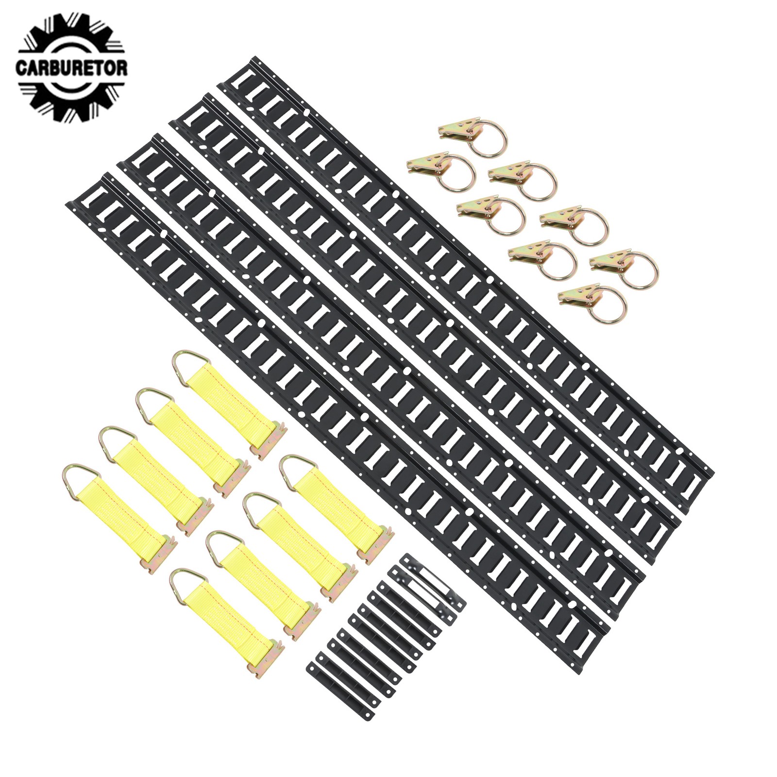 30 Pcs 5 Ft Black E Track Rails Complete Kit With Mounting Hardware For Cargo