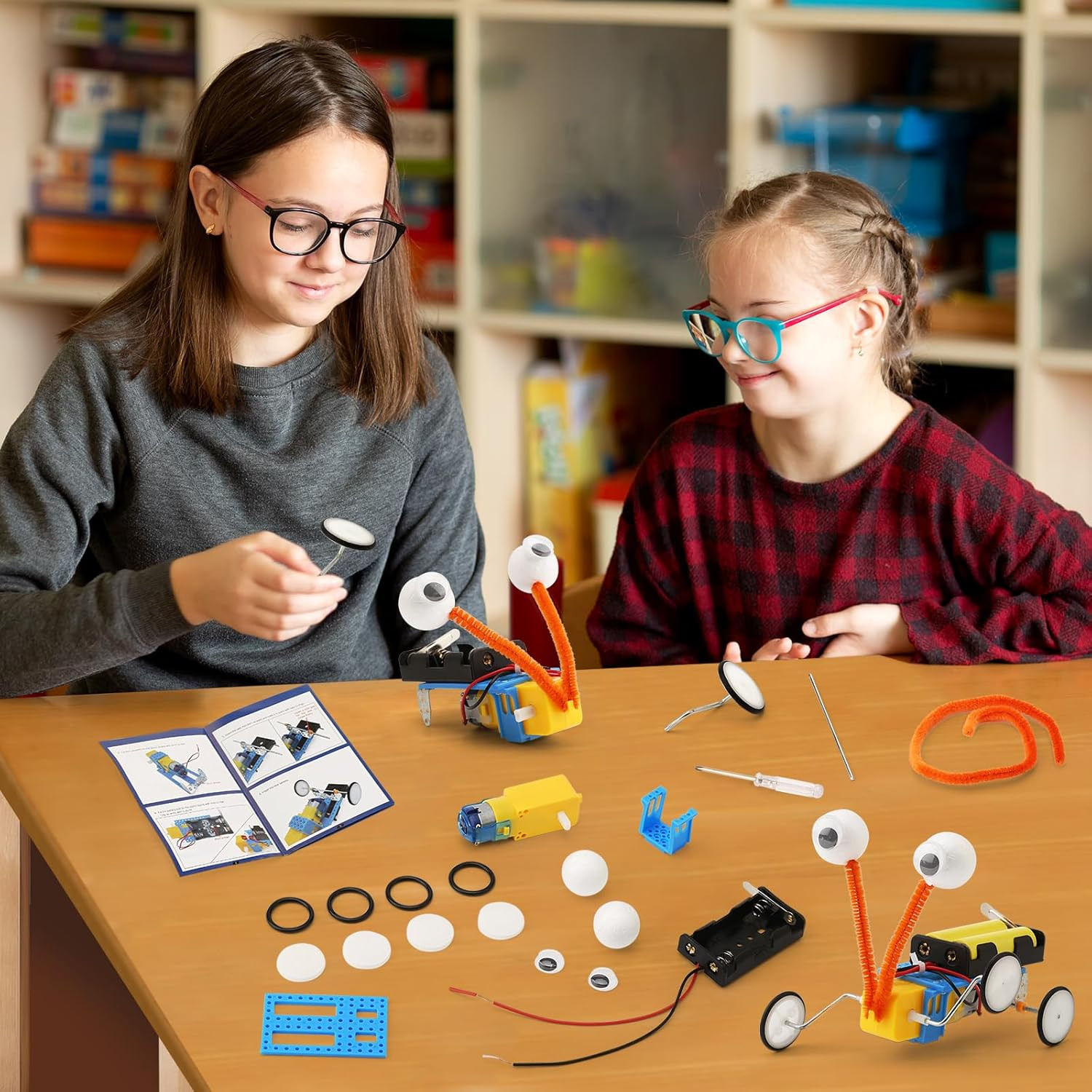 4 Set Bulk Robot Kits for Kids 8-12, STEM Crafts Robotics Science Projects STEM