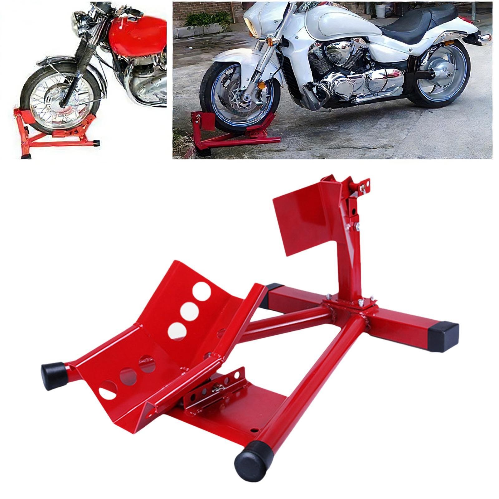 Professional Steel Motorcycle Wheel Chock Adjustable Heavy Duty Stand Stable