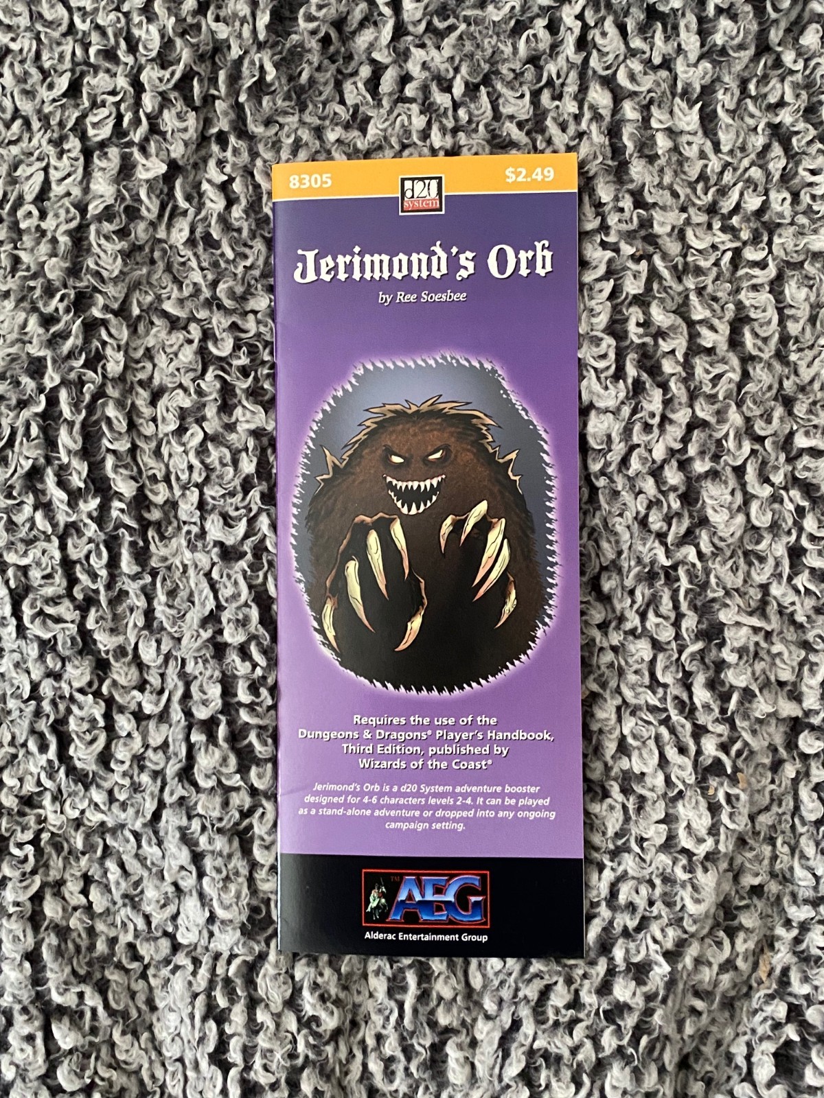 D&D 3rd Ed d20 : Jerimond's Orb Adventure Booster (AEG, 2000, EX)