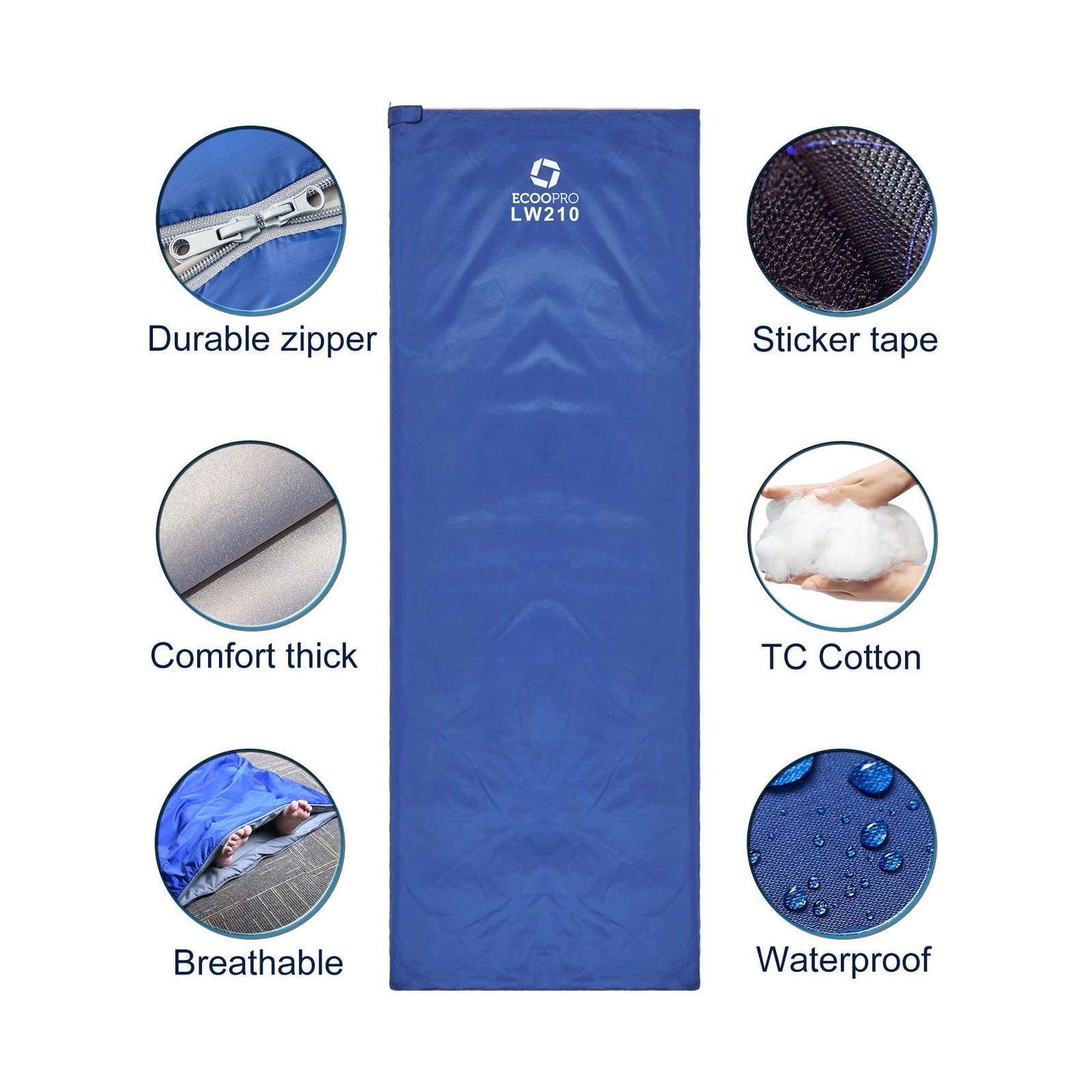 ECOOPRO Warm Weather Sleeping Bag - Portable, Waterproof, Compact Lightweight...