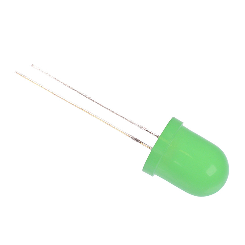 10 x Yellow Green 10mm Diffused LED 45mcd 60°
