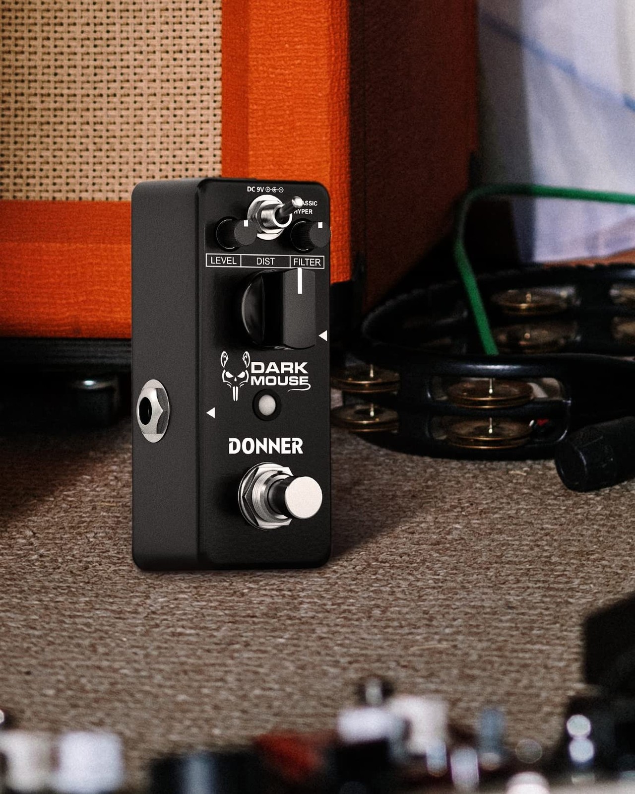 Donner Dark Mouse Distortion Pedal for Electric Guitar, 2 Modes Classic Hyper...