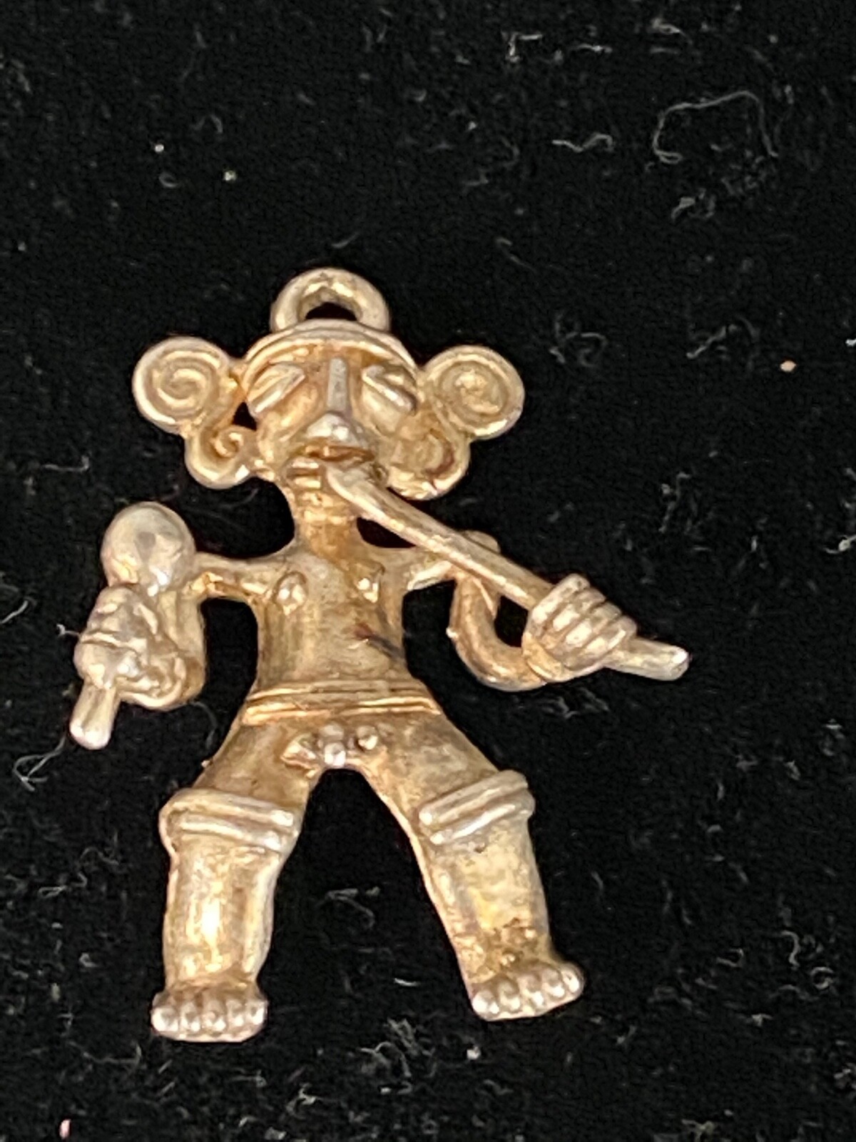 Vintage Silver Tribal Musician Charm