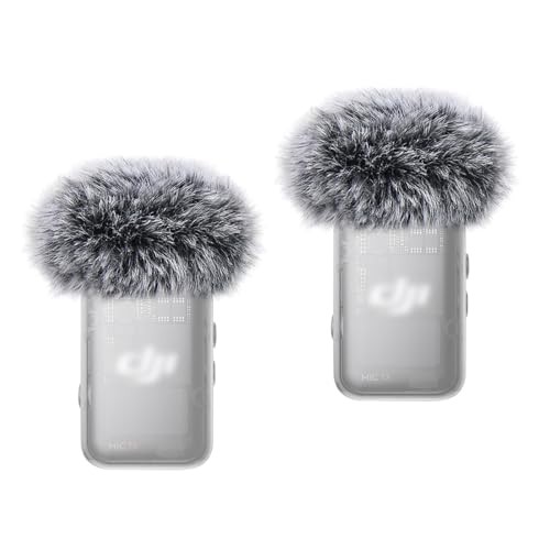 2-Pack Microphone Windscreen for DJI Mic 2 Transmitter (TX), Furry Wind Muff for