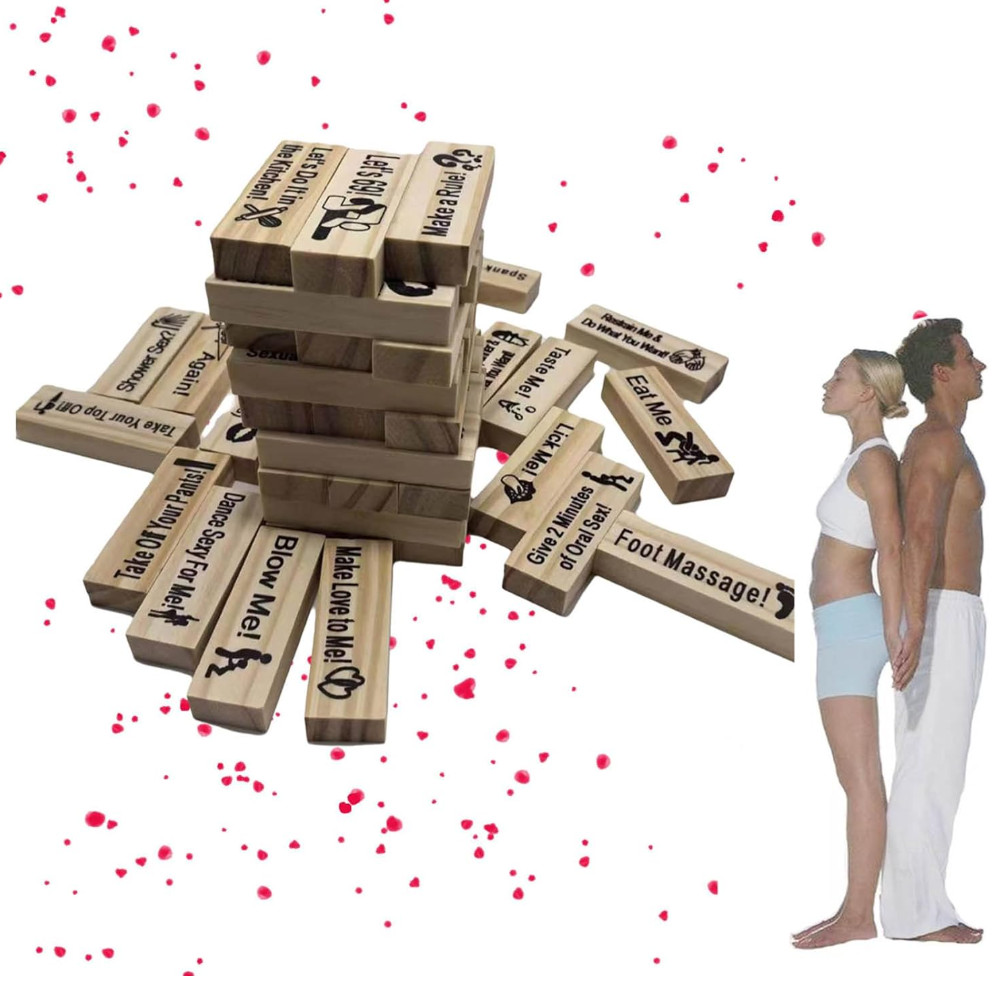Lust Tower Naughty Blocks Game for Adults Couples Funny Stacking Xmas Gift Ideas
