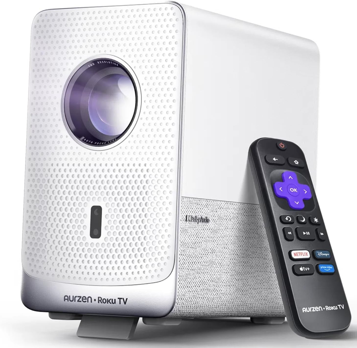 Roku TV Smart Projector with Wifi and Bluetooth, D1R Cube Roku Streaming Experie