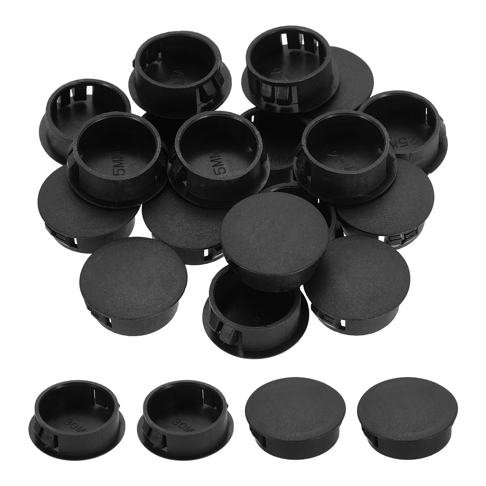 Black Hole Plugs 50pcs 1-3/16" Plastic Plugs for Round Holes Flush Type