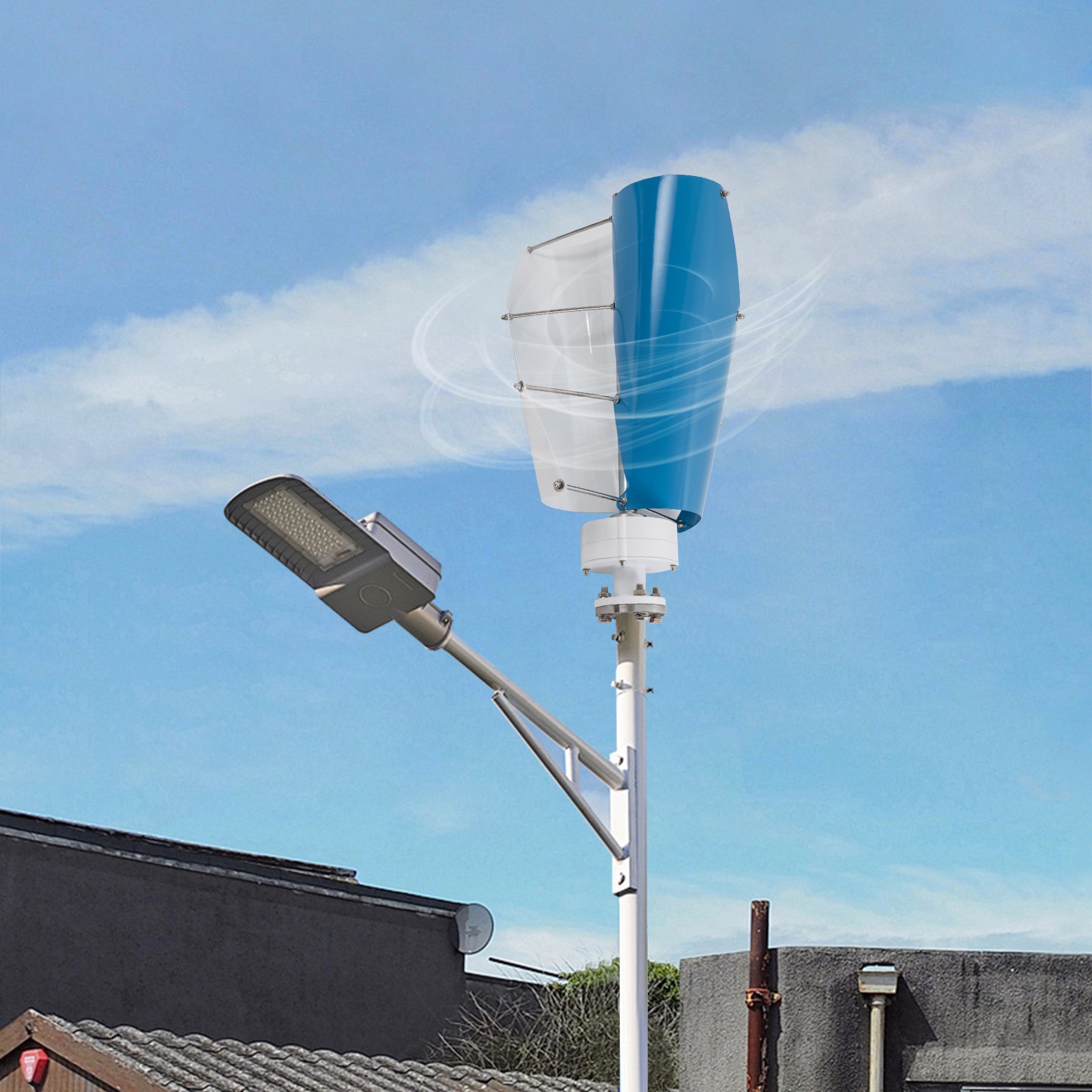 100W Vertical Axis Wind Turbine Generator 12V with Controller Home Windmill Kit