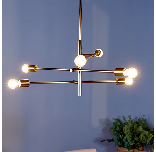 Origin 21 Shaye 6 -Light Brushed Gold Steel Chandelier (Brushed gold)