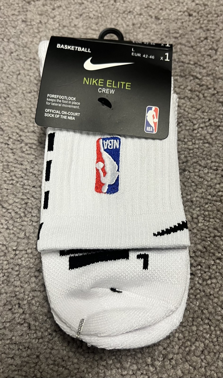 Nike Elite NBA Dri-FIT Basketball Quarter Crew Socks Black White 2 Pairs