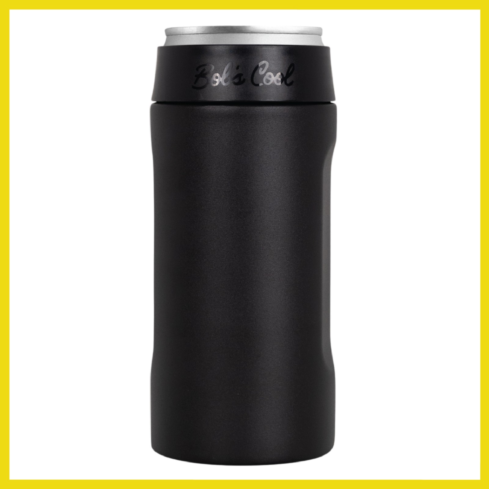 Bob The Cooler - 12oz Slim "Bob's Chillin" Can Insulator - Sleek Design (Black)